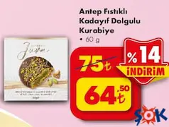 ANTEP FISTIKLI KADAYIF DOLGULU KURABİYE 60 G